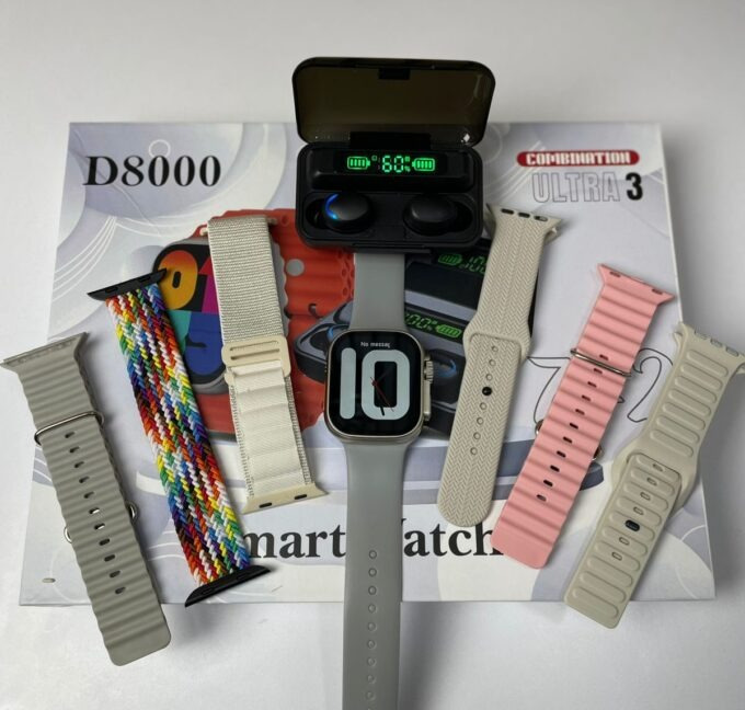 Vista 5 de Combo 7 Pulsos Reloj + Audifonos D8000 - COLOR: GRIS